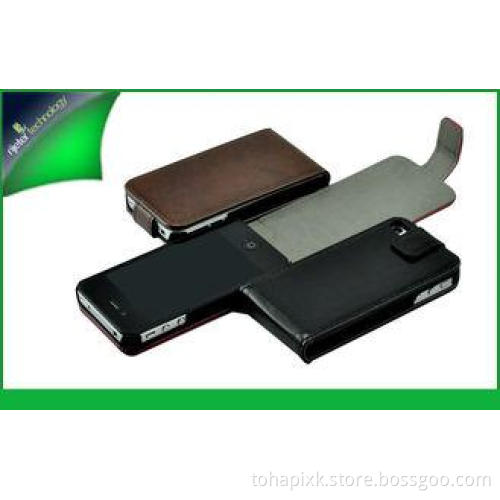 Gray Plum Magnetic Vertical Leather Cell Phone Case , Flip